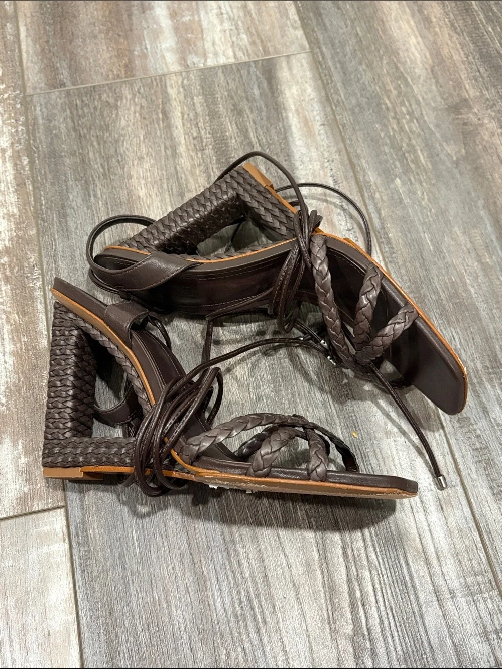 Schutz Filipa Braided Brown heel 8.5